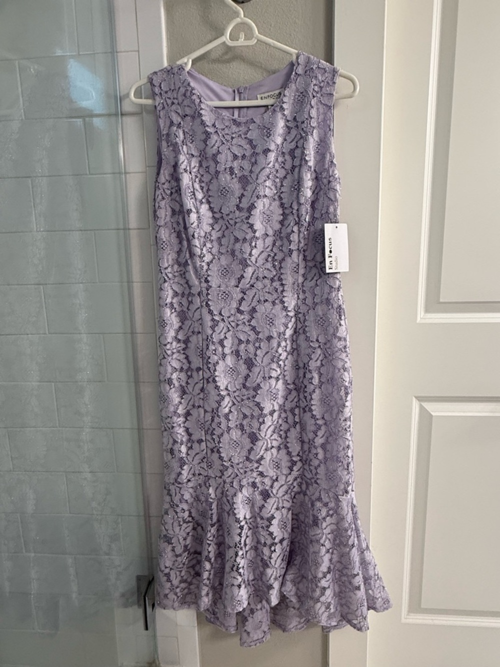 Enfocus Studio Lavender Lace Midi Dress